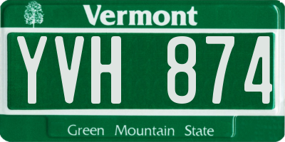 VT license plate YVH874
