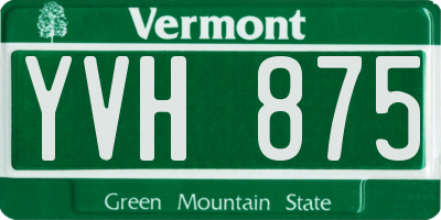 VT license plate YVH875