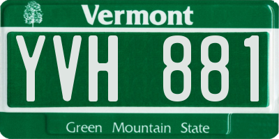 VT license plate YVH881