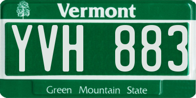 VT license plate YVH883