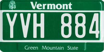 VT license plate YVH884
