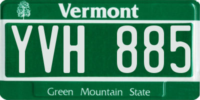 VT license plate YVH885