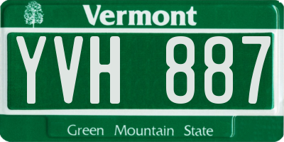 VT license plate YVH887