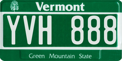 VT license plate YVH888