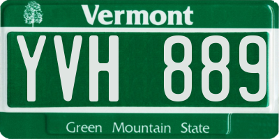 VT license plate YVH889