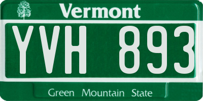 VT license plate YVH893