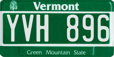 VT license plate YVH896