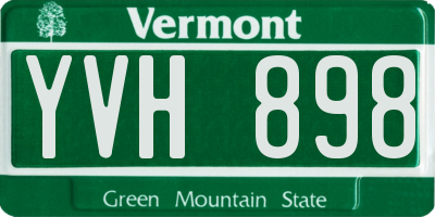 VT license plate YVH898
