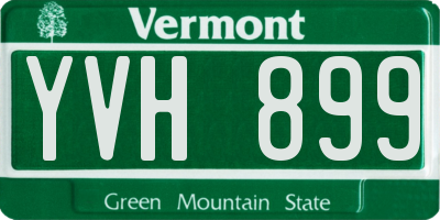 VT license plate YVH899