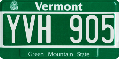 VT license plate YVH905