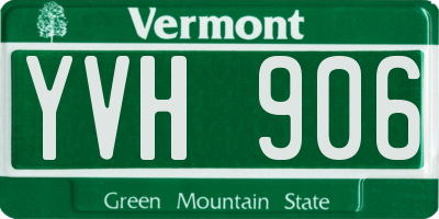 VT license plate YVH906