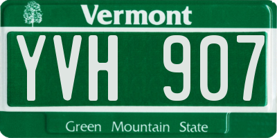 VT license plate YVH907