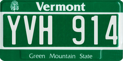 VT license plate YVH914