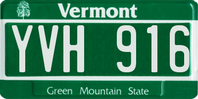 VT license plate YVH916