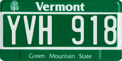 VT license plate YVH918