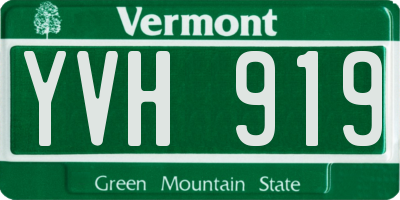 VT license plate YVH919