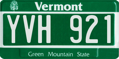 VT license plate YVH921