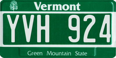 VT license plate YVH924