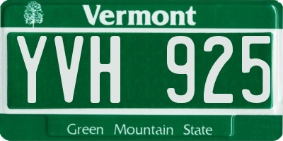 VT license plate YVH925