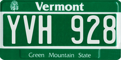 VT license plate YVH928