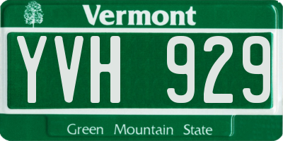 VT license plate YVH929