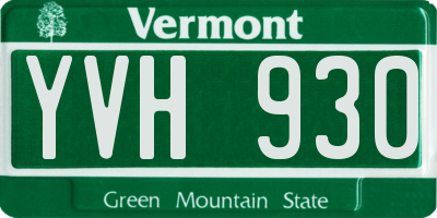 VT license plate YVH930