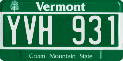 VT license plate YVH931