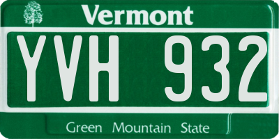 VT license plate YVH932