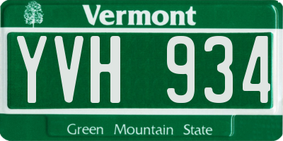 VT license plate YVH934