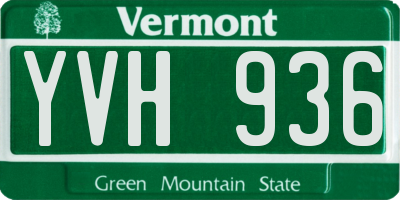 VT license plate YVH936