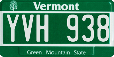 VT license plate YVH938