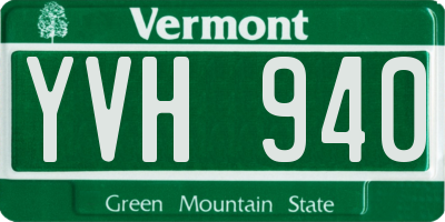 VT license plate YVH940