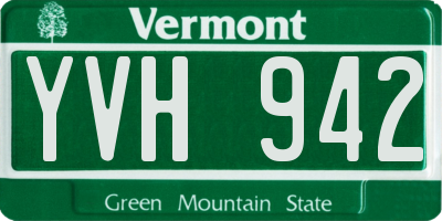 VT license plate YVH942