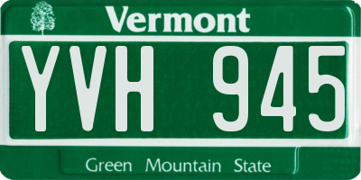 VT license plate YVH945