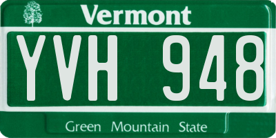 VT license plate YVH948