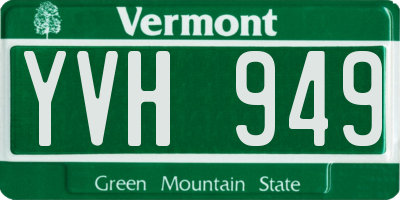 VT license plate YVH949