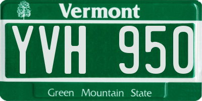 VT license plate YVH950
