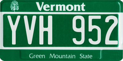 VT license plate YVH952