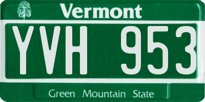 VT license plate YVH953