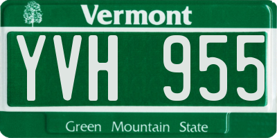 VT license plate YVH955
