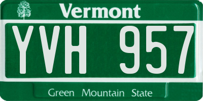 VT license plate YVH957