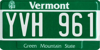 VT license plate YVH961
