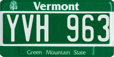 VT license plate YVH963