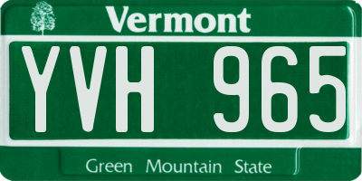 VT license plate YVH965