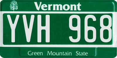 VT license plate YVH968