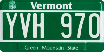 VT license plate YVH970