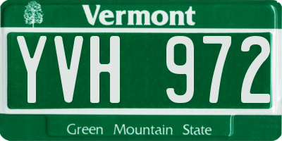 VT license plate YVH972