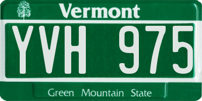 VT license plate YVH975
