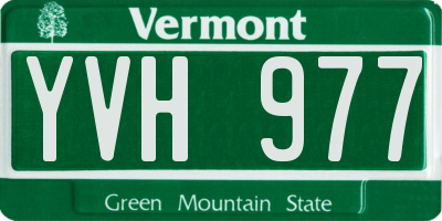 VT license plate YVH977