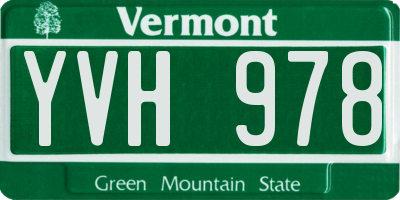 VT license plate YVH978